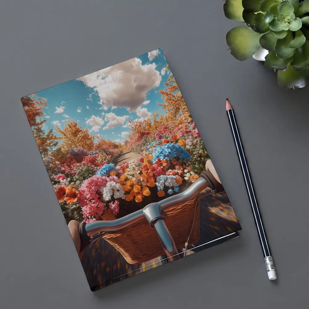 Bicycle Ride Through Colorful Flower Garden – Notebooks