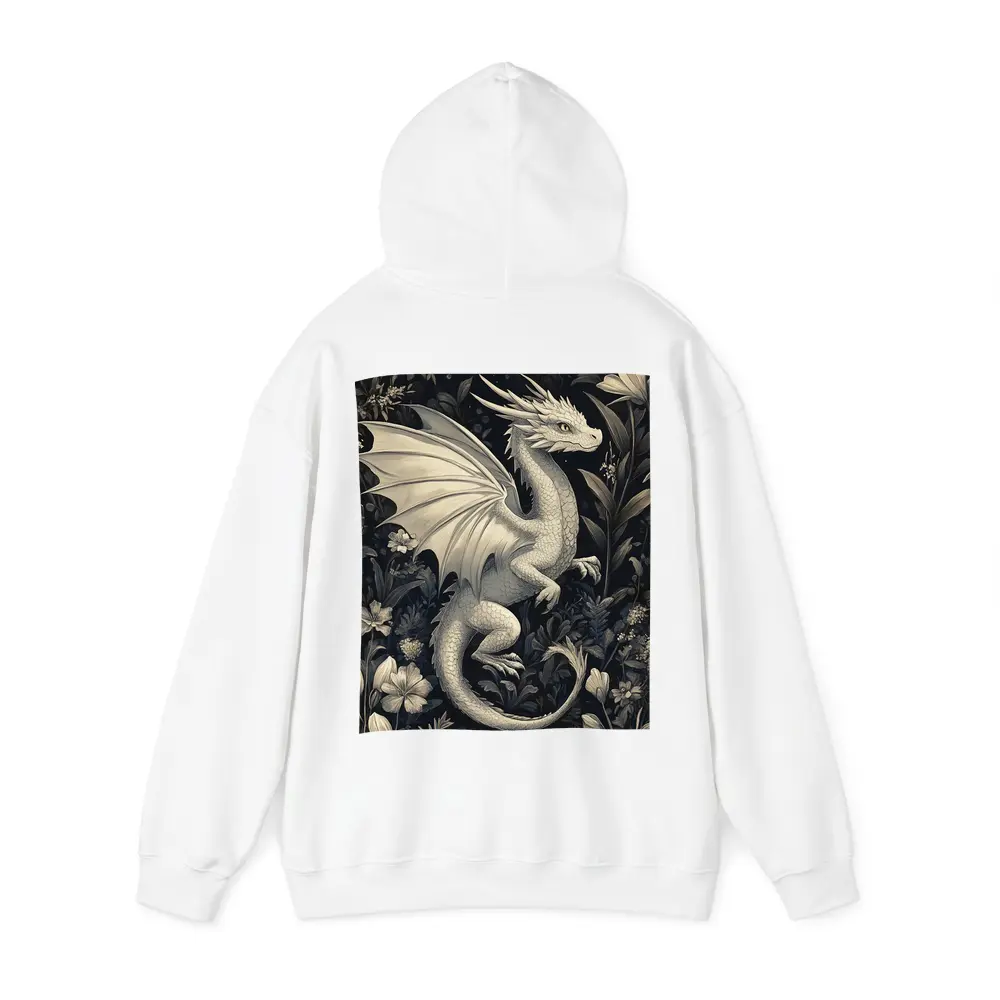 Dragon Illustration Dark Floral Garden Art – Hoodies
