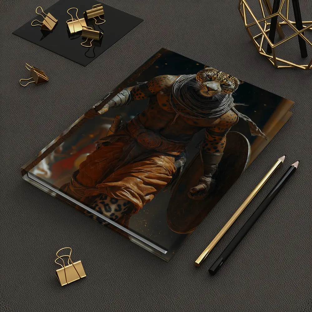 Leopard Warrior Walking Ancient Desert Arena – Notebooks