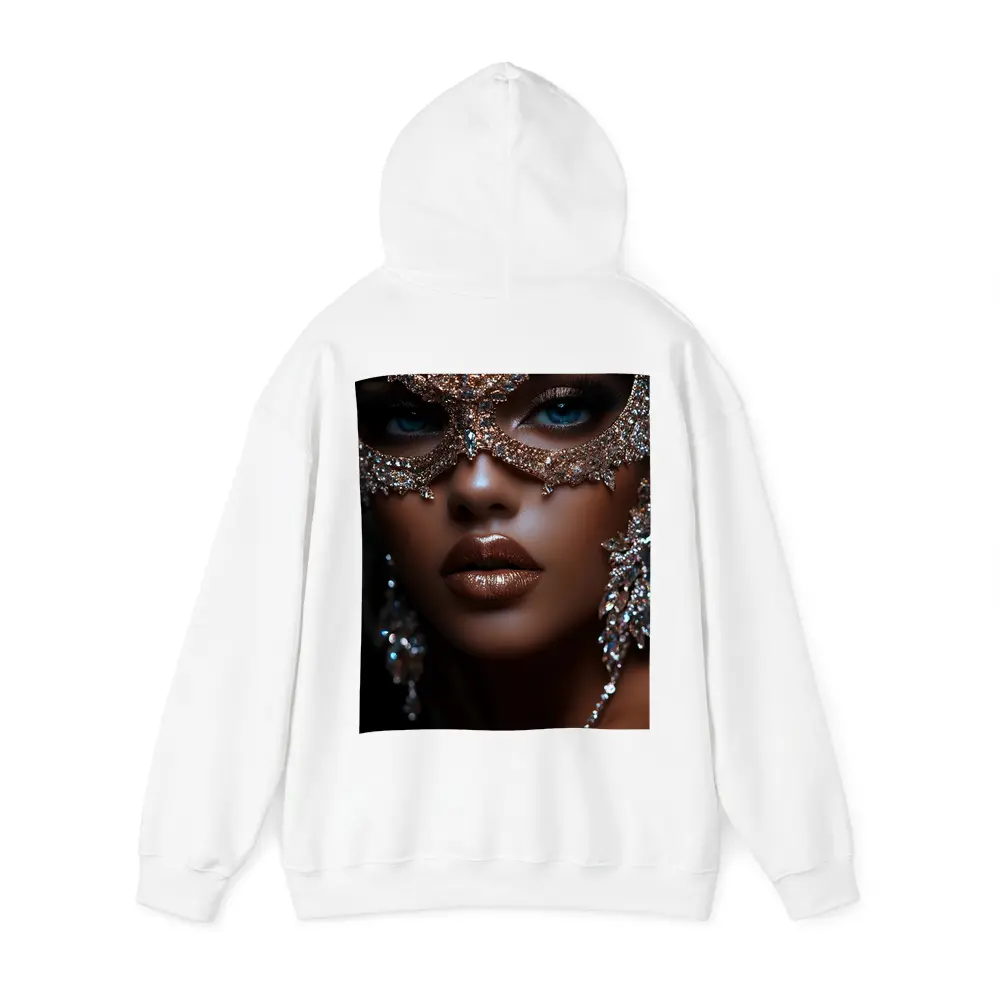 Woman Jeweled Masquerade Mask Blue Eyes – Hoodies