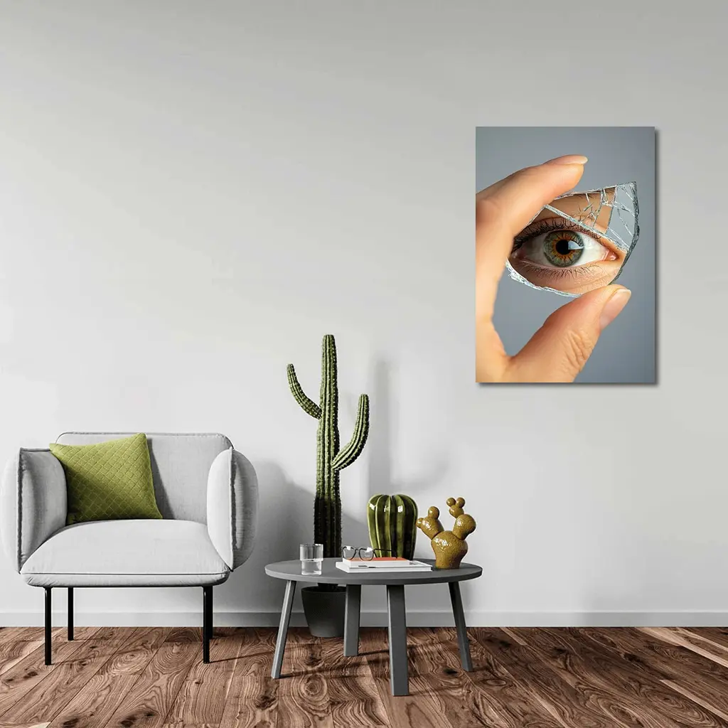 Eye Reflection In Broken Mirror Shard – Wall Art