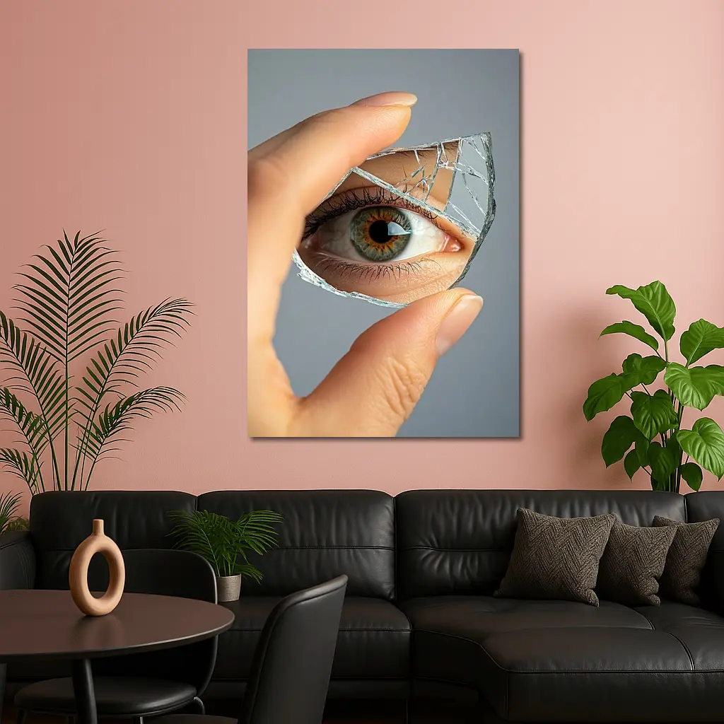 Eye Reflection In Broken Mirror Shard – Wall Art