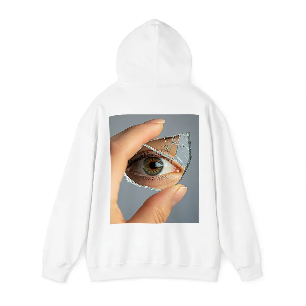 Eye Reflection In Broken Mirror Shard – Hoodies