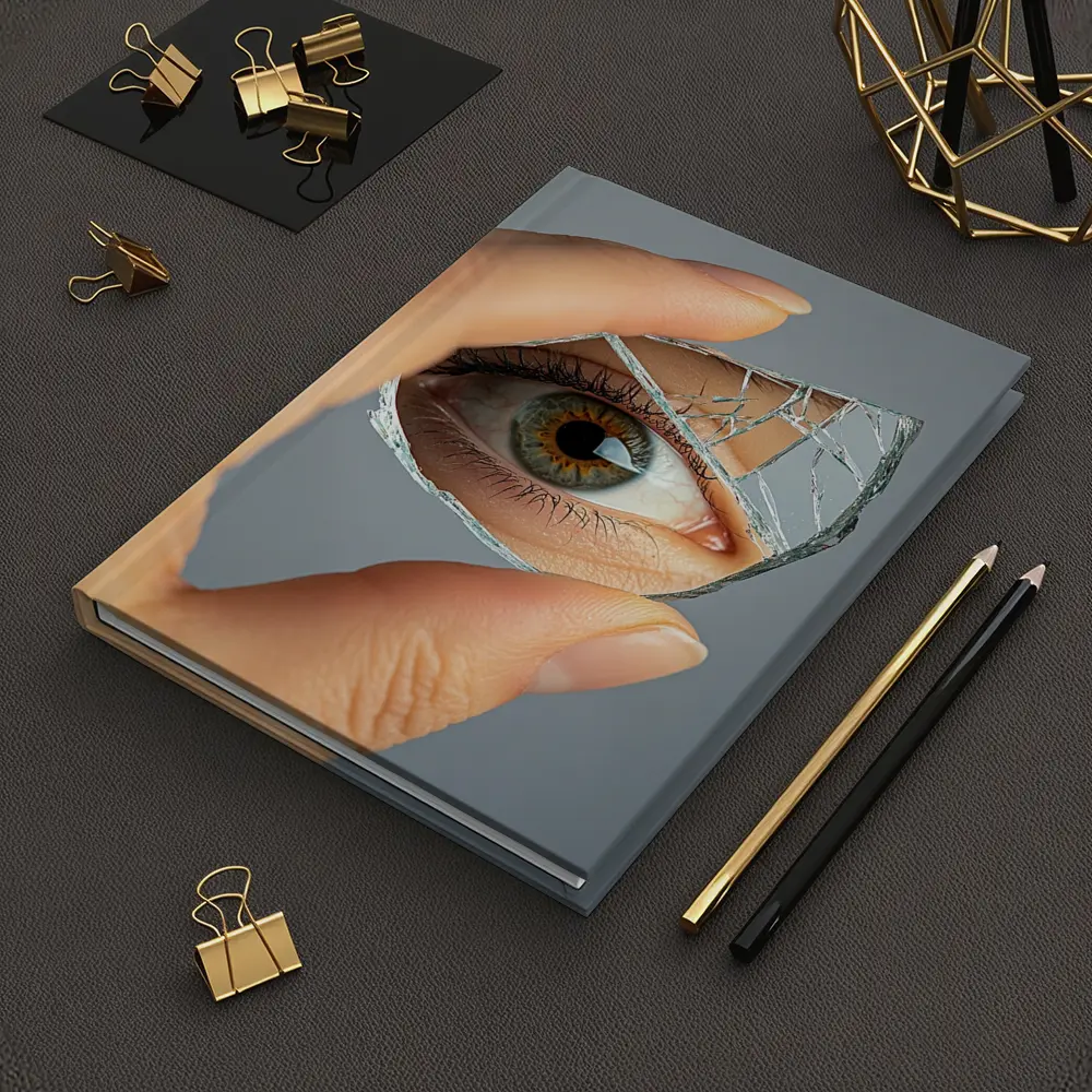 Eye Reflection In Broken Mirror Shard – Notebooks