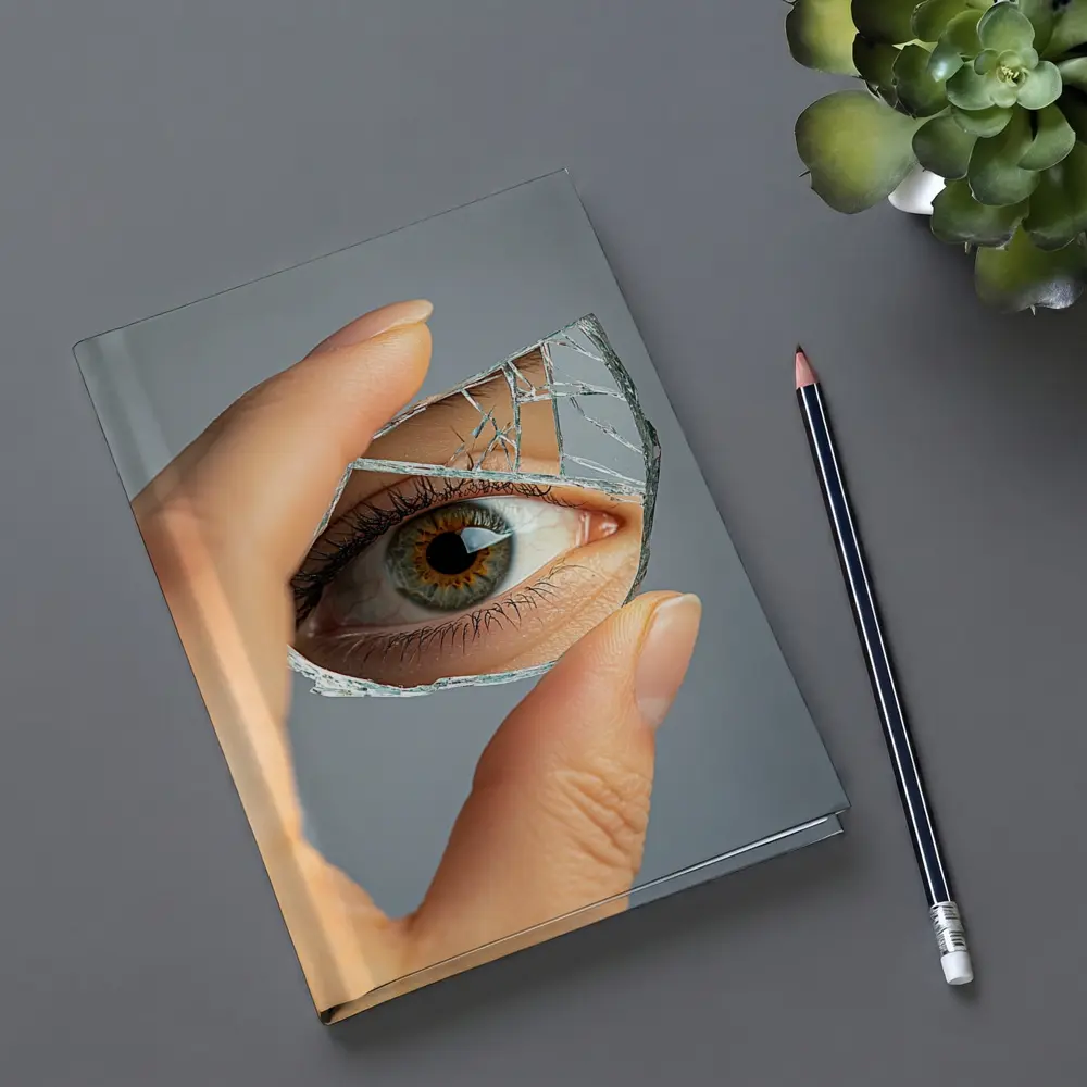 Eye Reflection In Broken Mirror Shard – Notebooks