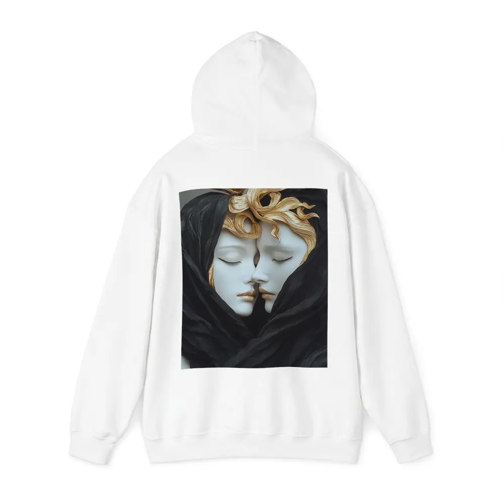 Two White Sculpture Faces Gold Hair – Hoodies
