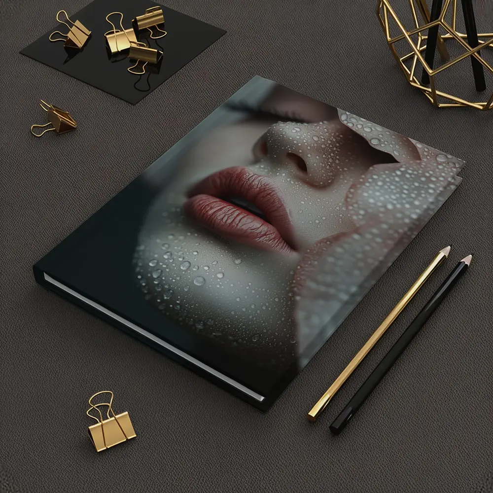 Woman Face Close Up With Water Drops – Notebooks