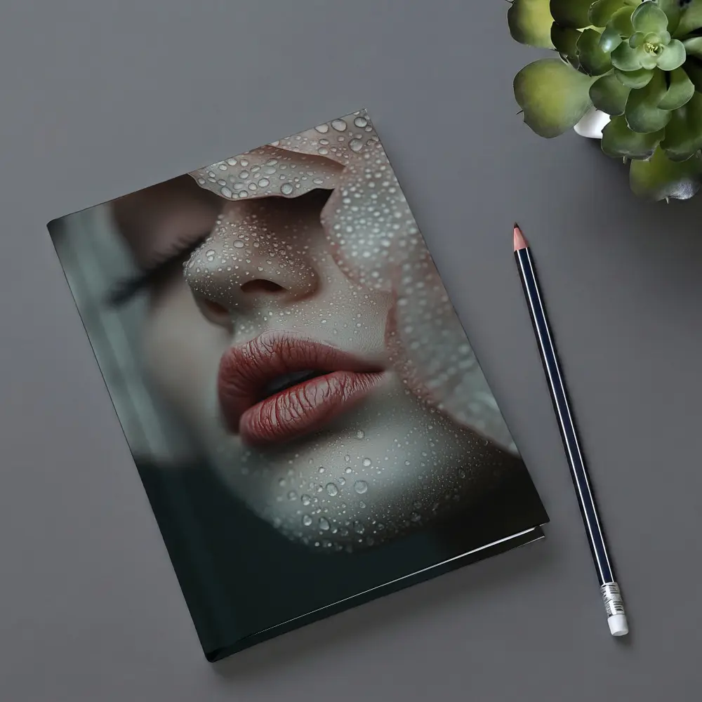 Woman Face Close Up With Water Drops – Notebooks