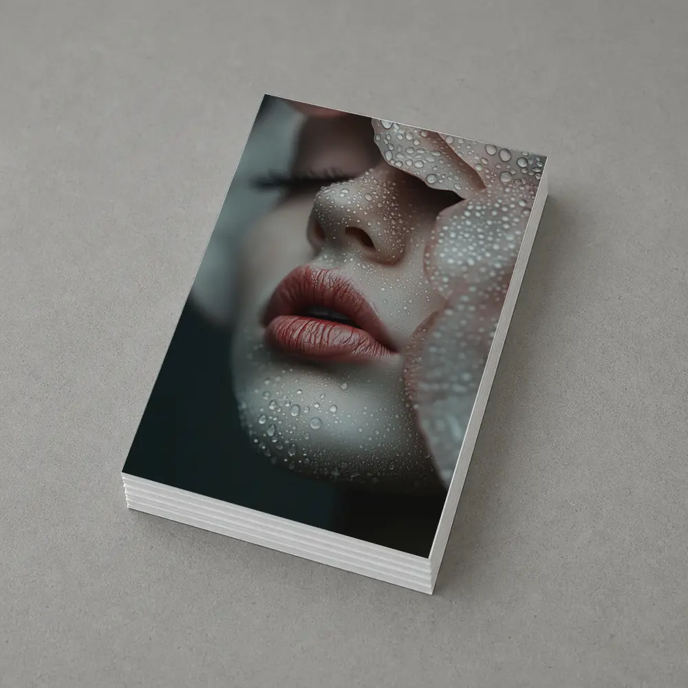 Woman Face Close Up With Water Drops – Postcards