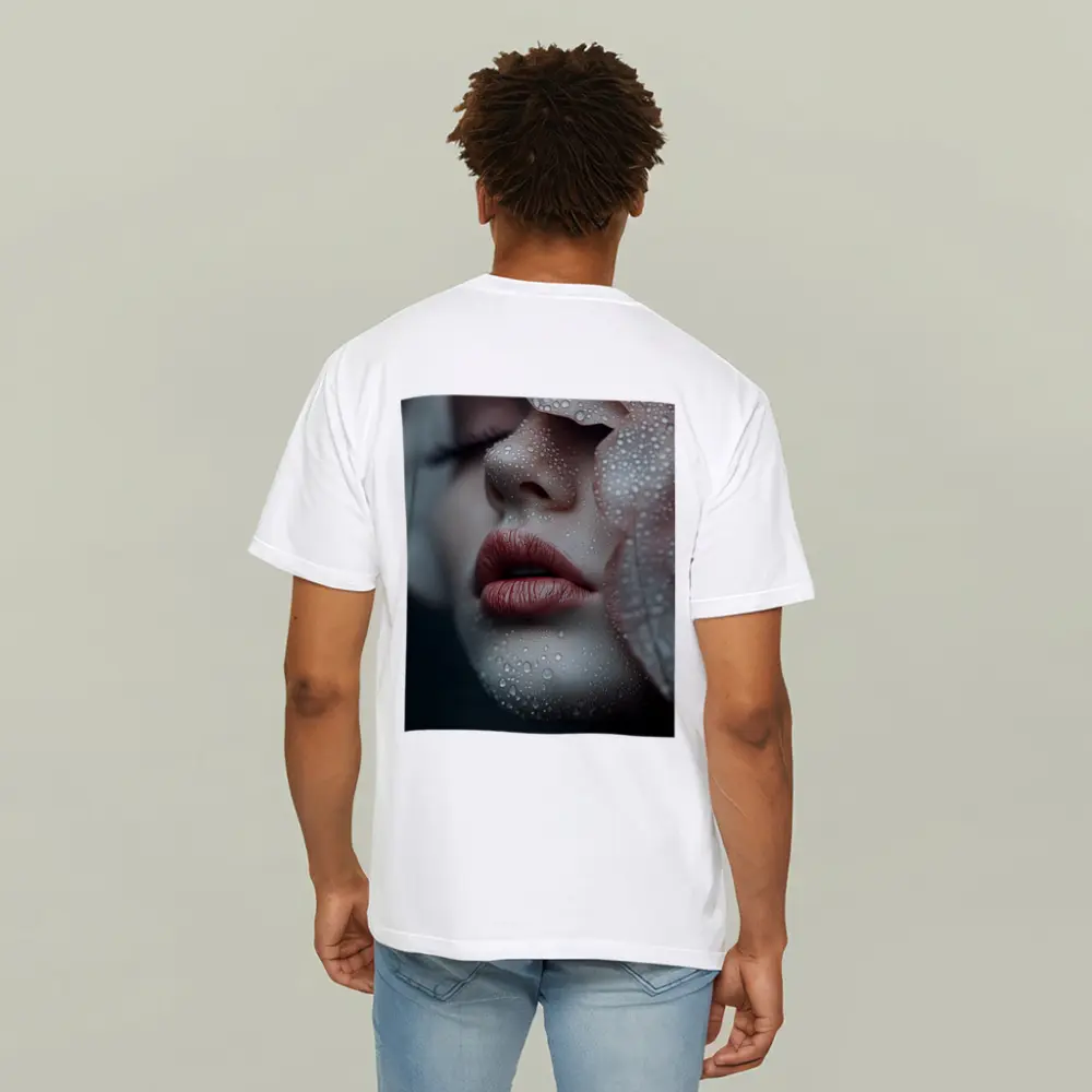 Woman Face Close Up With Water Drops – T-Shirts