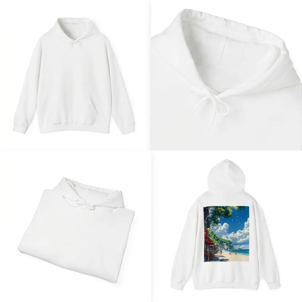 Anime Beach Promenade Blue Sky Summer – Hoodies