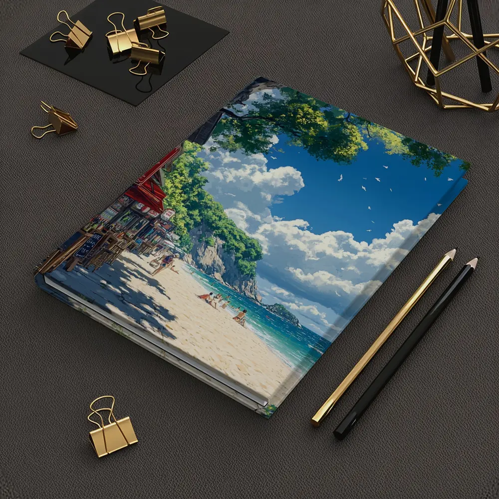 Anime Beach Promenade Blue Sky Summer – Notebooks