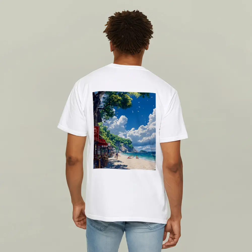 Anime Beach Promenade Blue Sky Summer – T-Shirts
