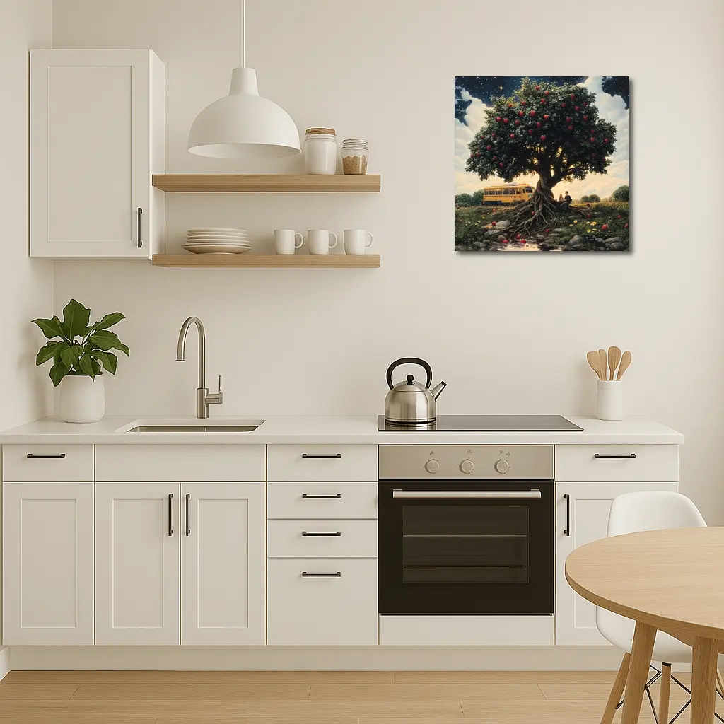 Strawberry Tree Couple Bus Starry Night – Wall Art