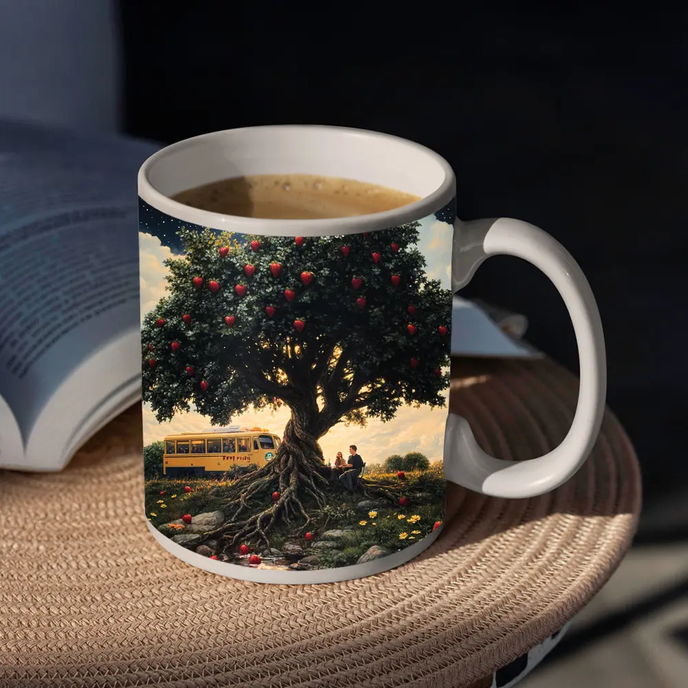 Strawberry Tree Couple Bus Starry Night – Mugs