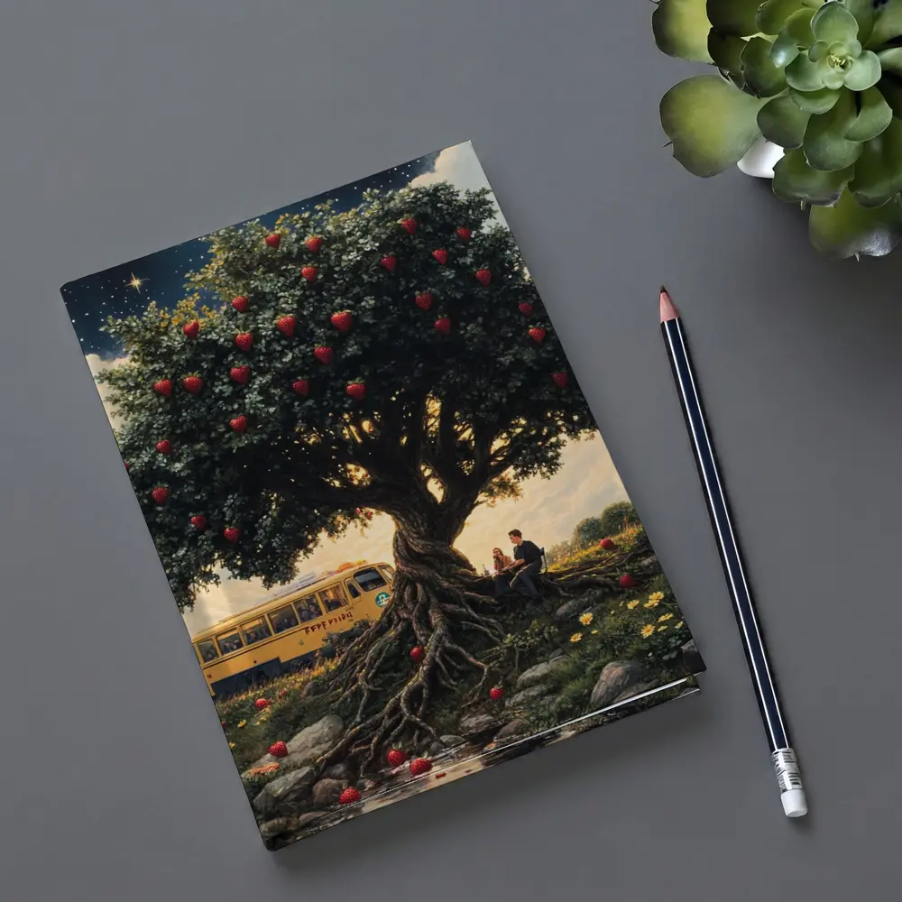 Strawberry Tree Couple Bus Starry Night – Notebooks