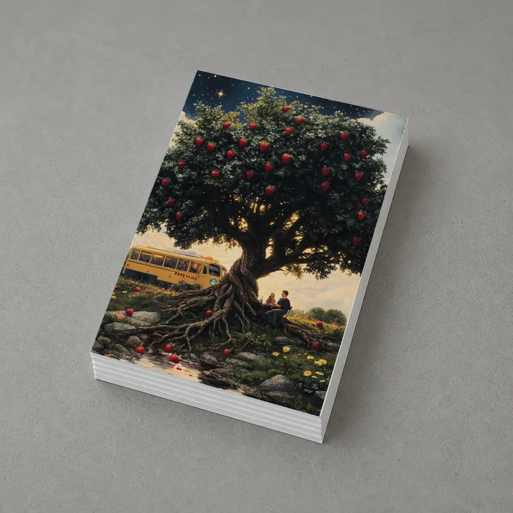 Strawberry Tree Couple Bus Starry Night – Postcards