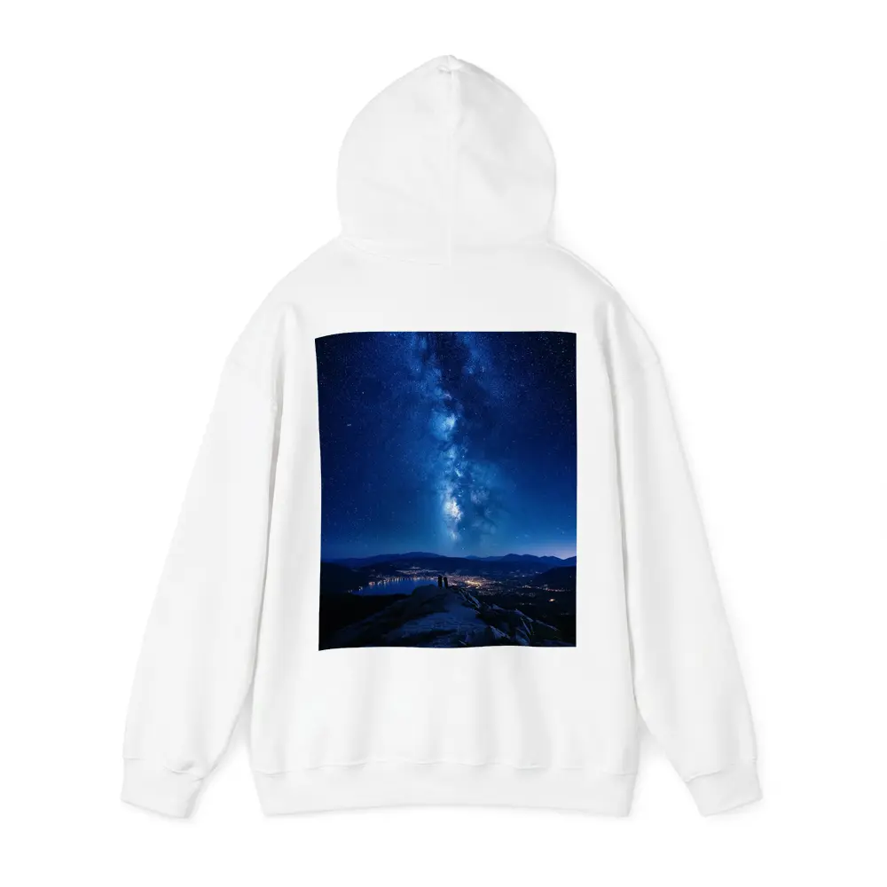 Milky Way Over Mountain City Night – Hoodies