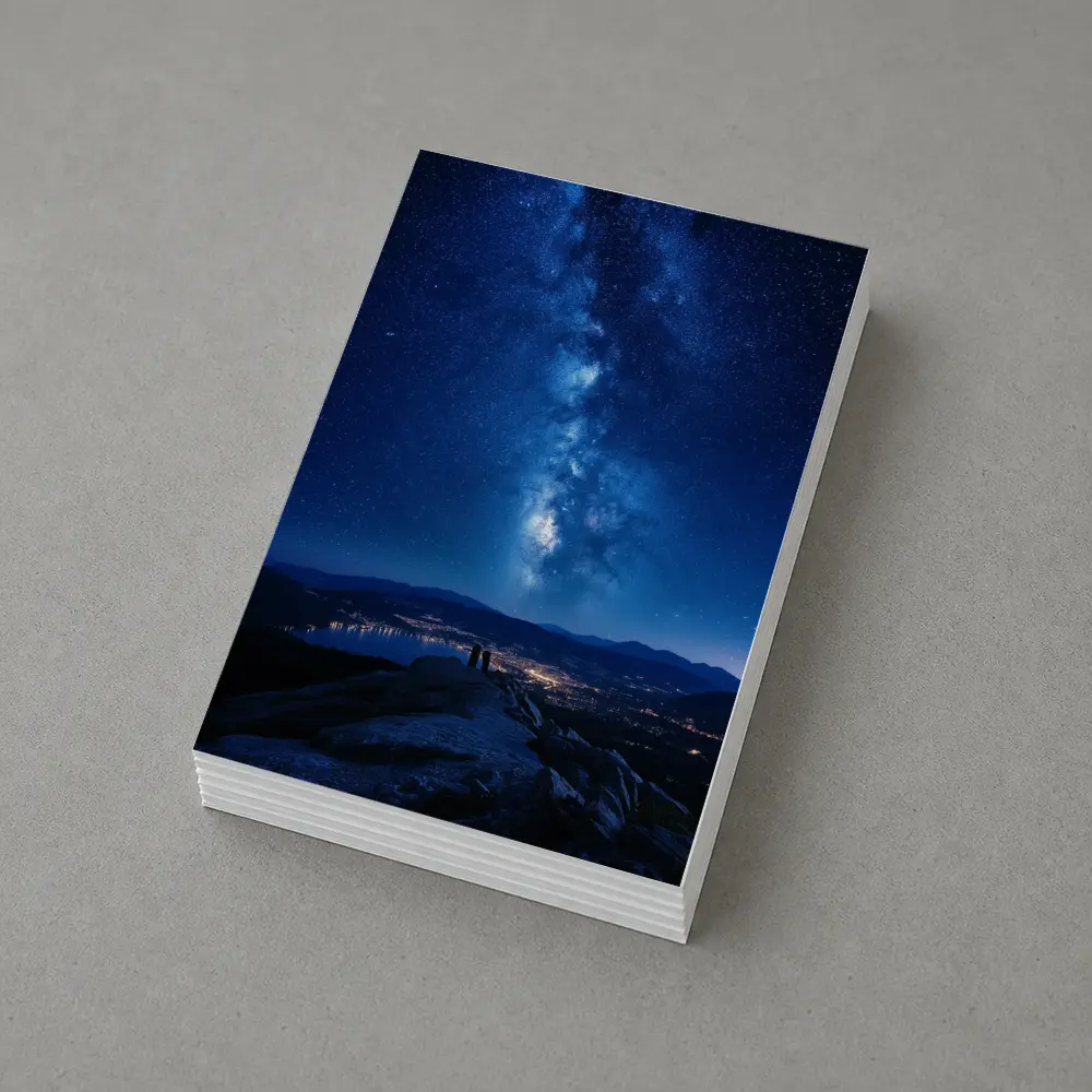 Milky Way Over Mountain City Night – Postcards