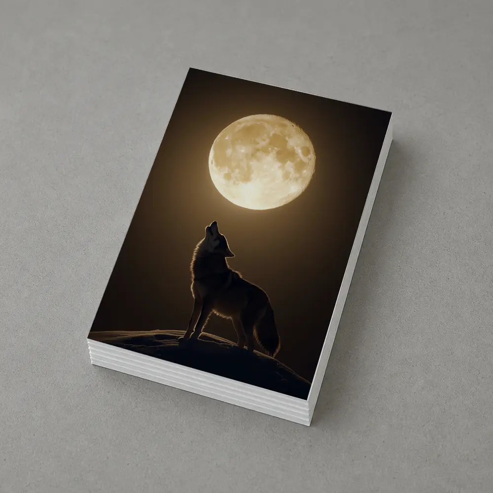 Wolf Howling At Full Moon Night – Postcards
