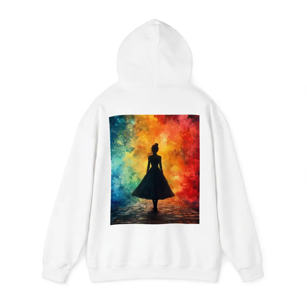 Woman Silhouette Colorful Watercolor Smoke Background – Hoodies