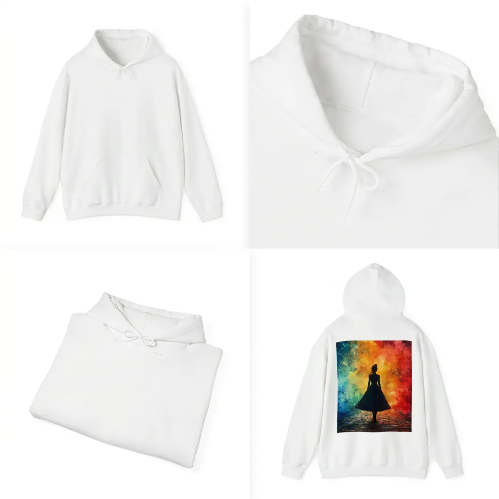 Woman Silhouette Colorful Watercolor Smoke Background – Hoodies