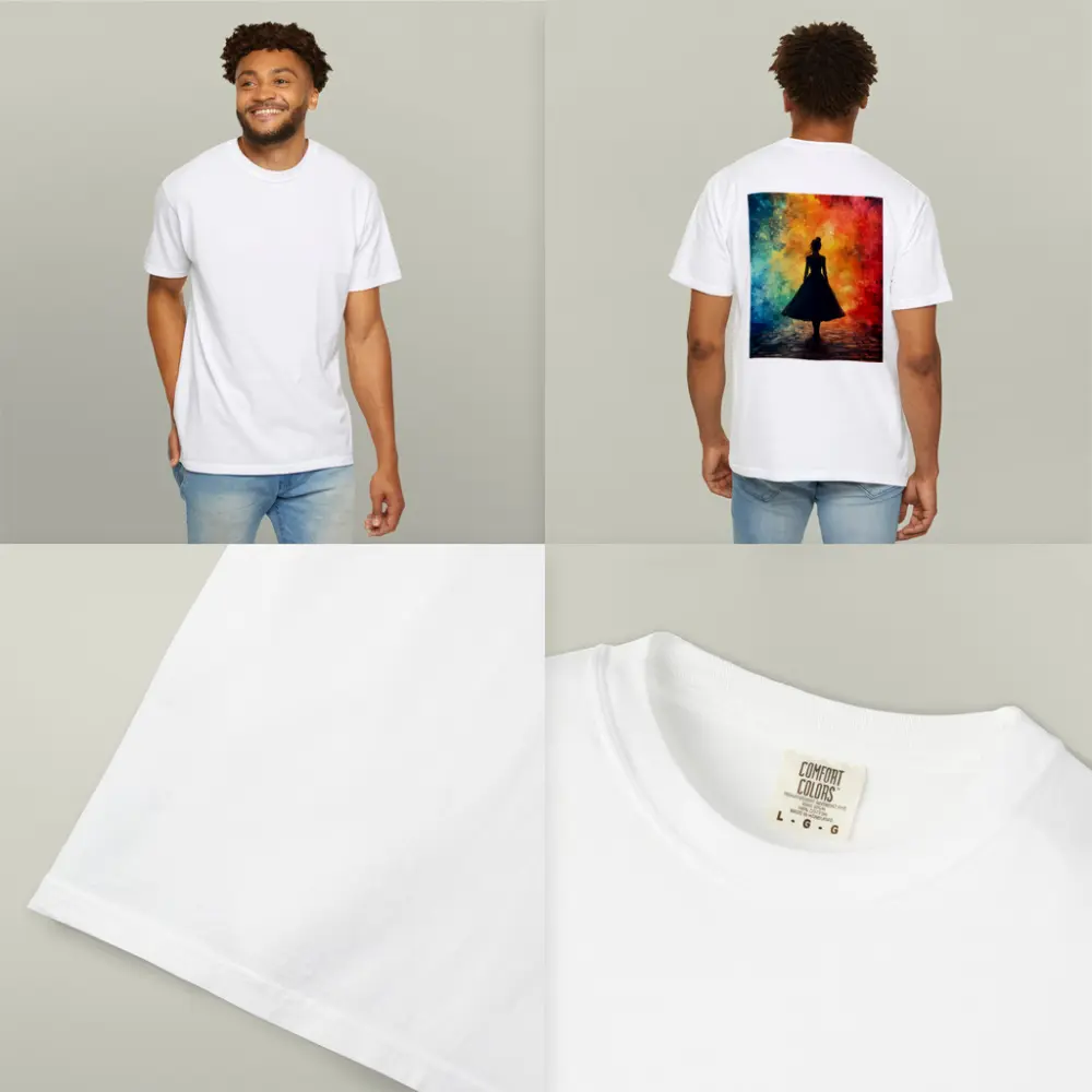Woman Silhouette Colorful Watercolor Smoke Background – T-Shirts