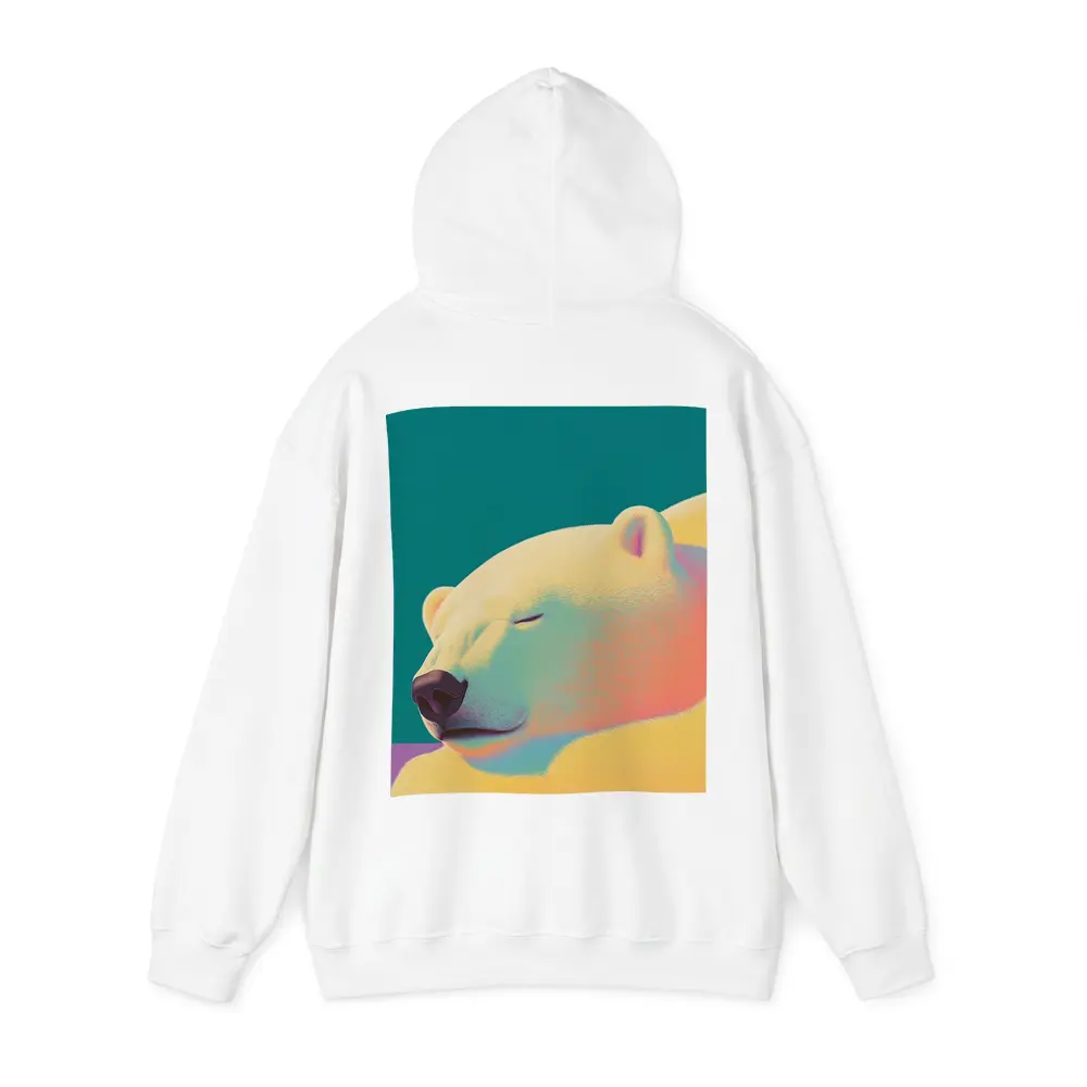 Sleeping Polar Bear Colorful Floral Background Art – Hoodies