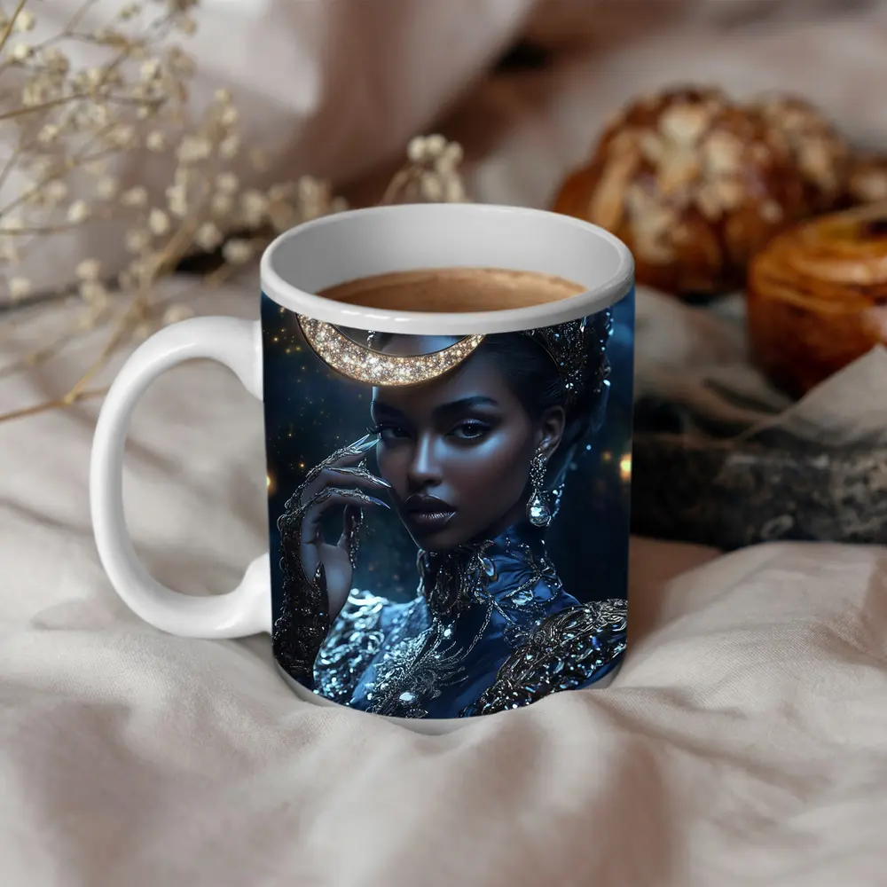 Moon Goddess Queen Dark Fantasy Portrait – Mugs