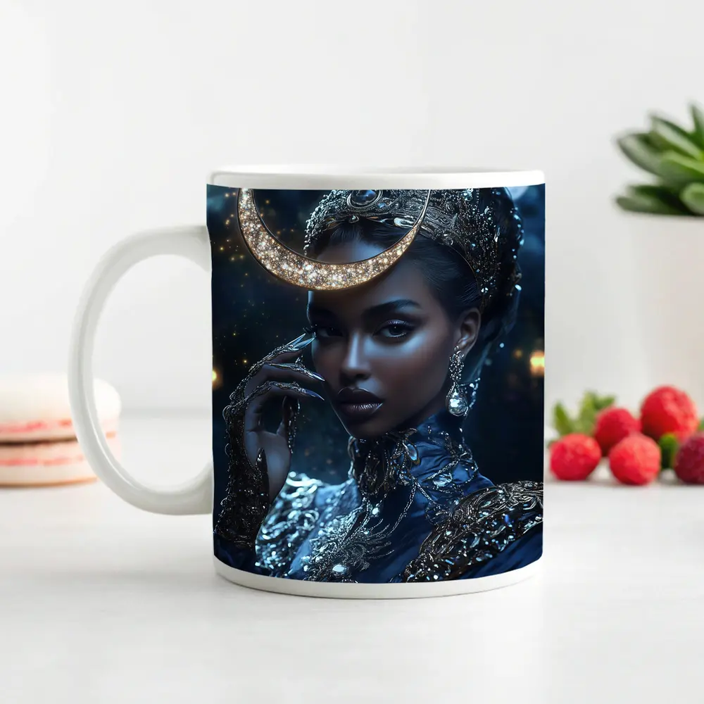 Moon Goddess Queen Dark Fantasy Portrait – Mugs