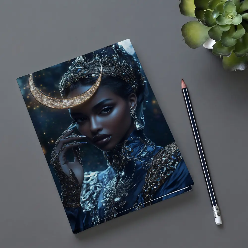 Moon Goddess Queen Dark Fantasy Portrait – Notebooks