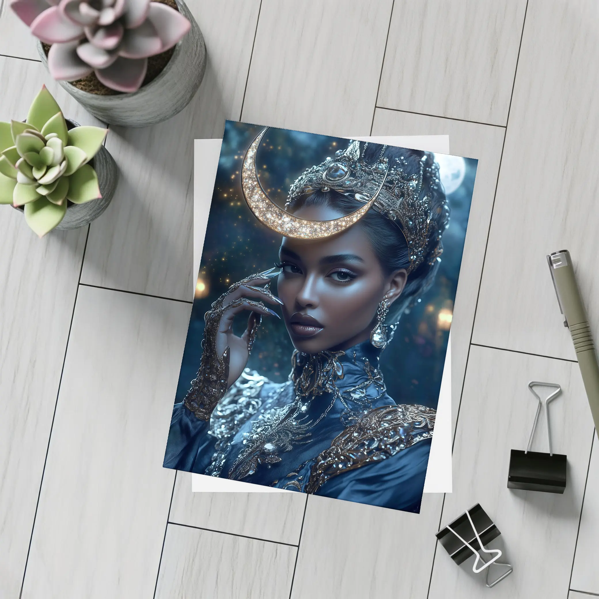 Moon Goddess Queen Dark Fantasy Portrait – Postcards