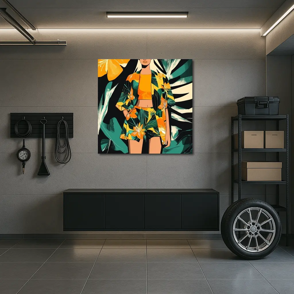 Tropical Floral Fashion Illustration Bold Graphic – Wall Art