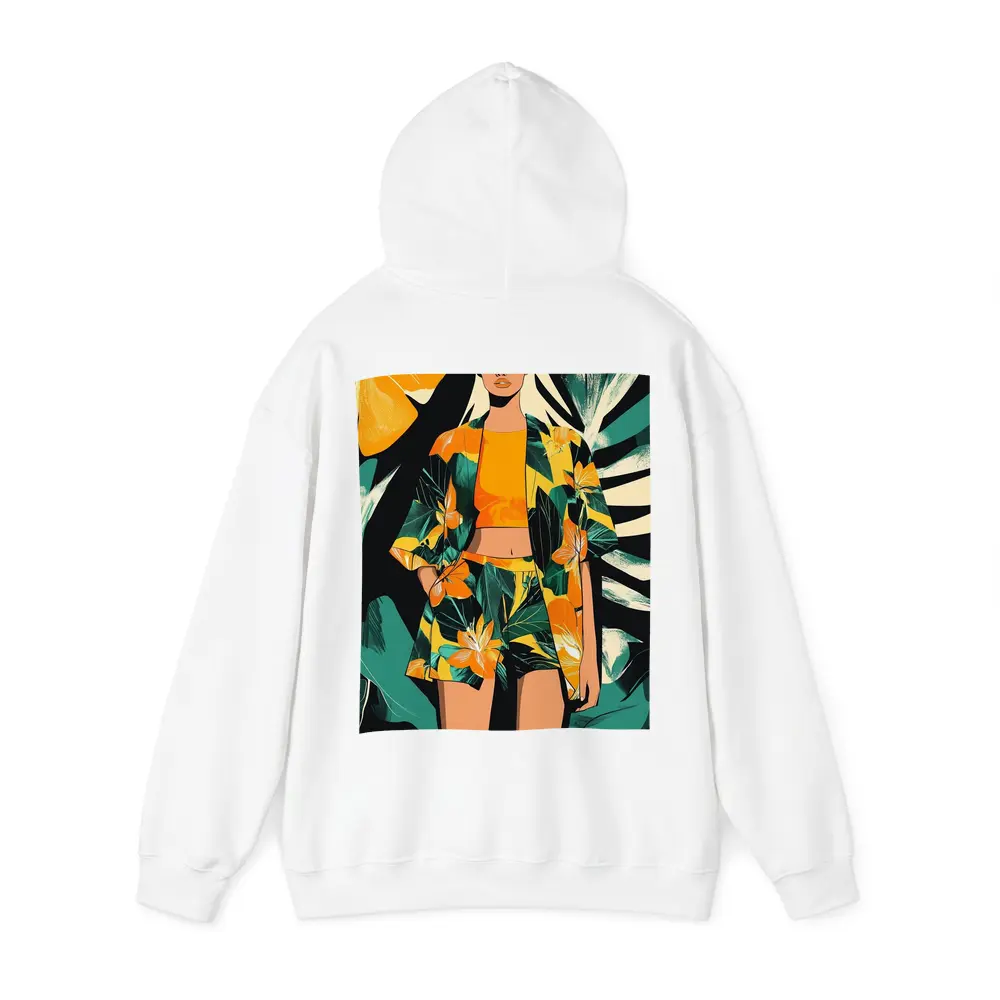 Tropical Floral Fashion Illustration Bold Graphic – Hoodies