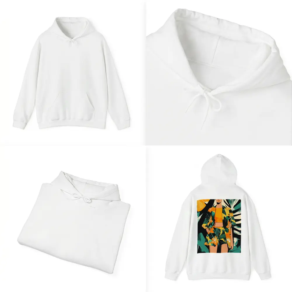 Tropical Floral Fashion Illustration Bold Graphic – Hoodies