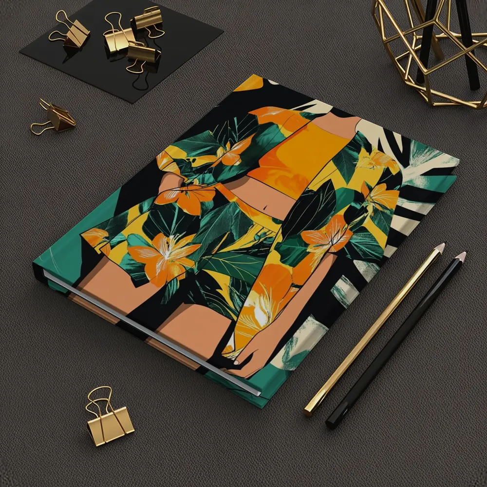 Tropical Floral Fashion Illustration Bold Graphic – Notebooks
