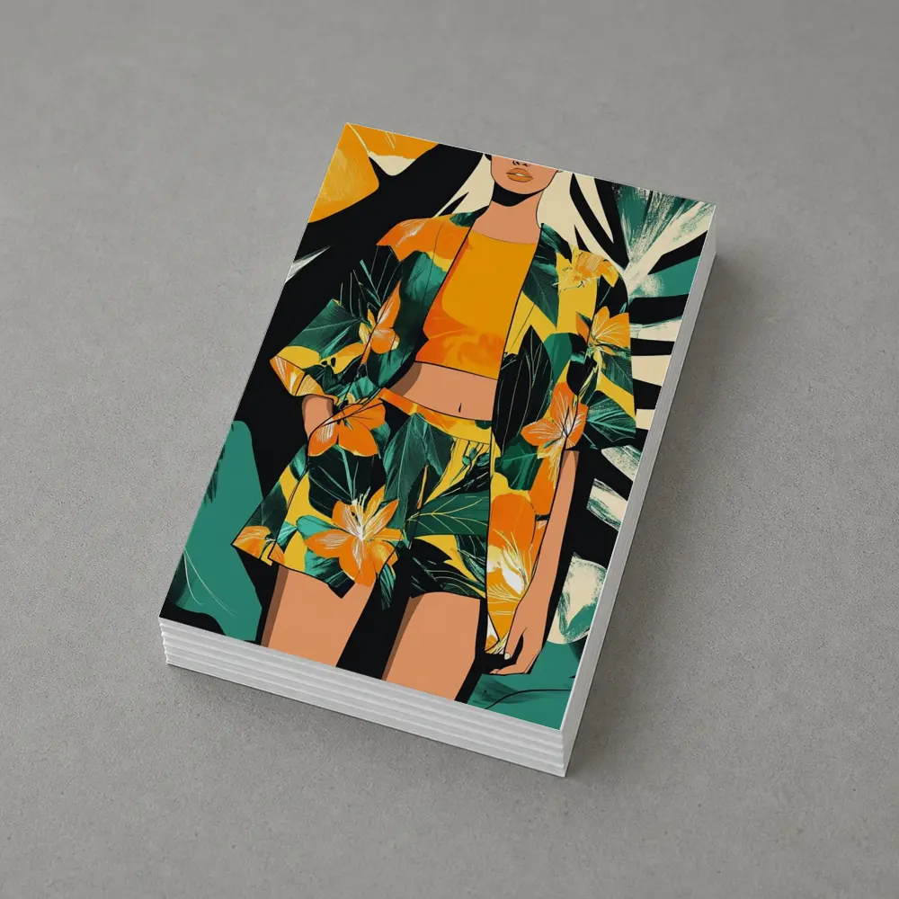 Tropical Floral Fashion Illustration Bold Graphic – Postcards