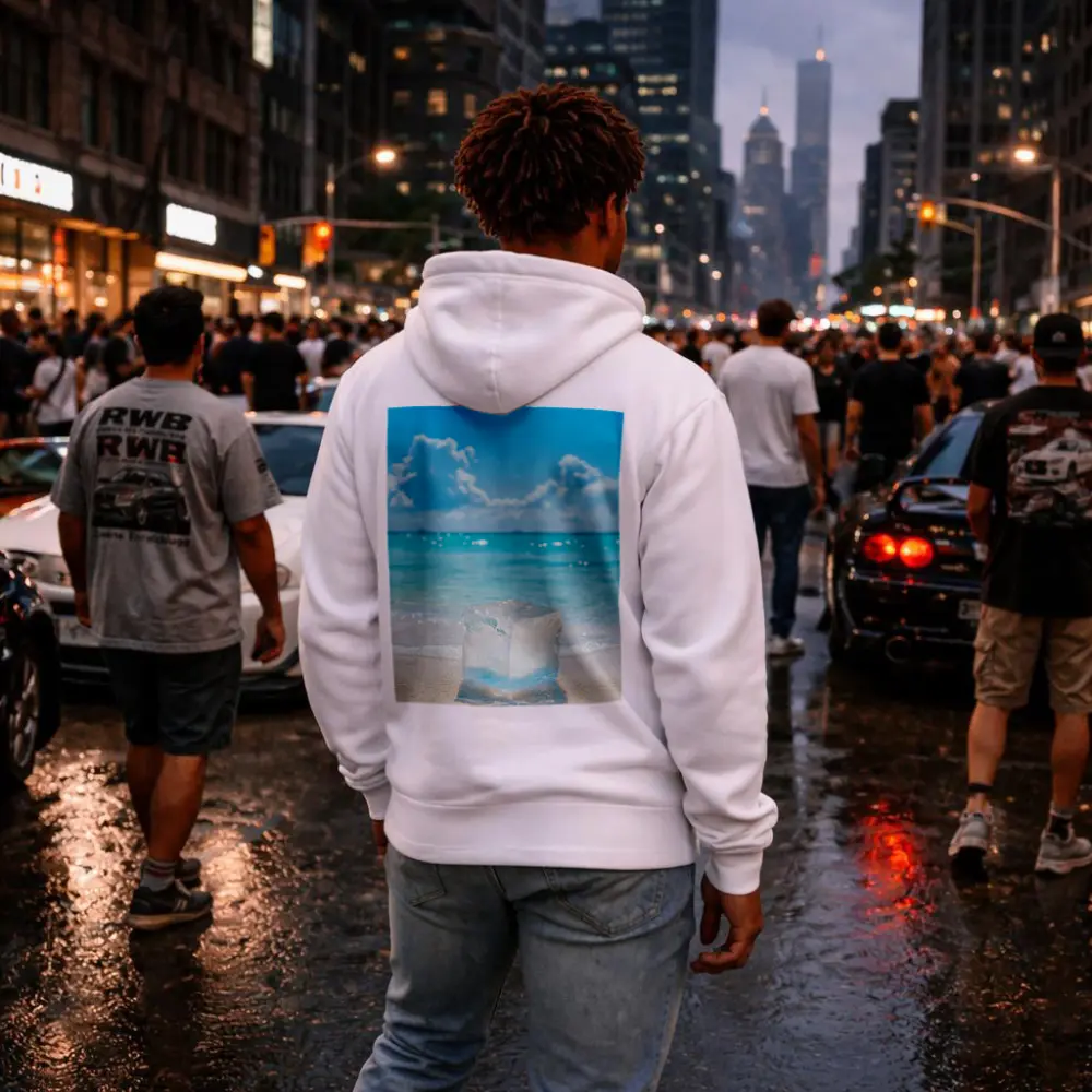 Ice Cube On Sunny Tropical Beach Shore – Hoodies