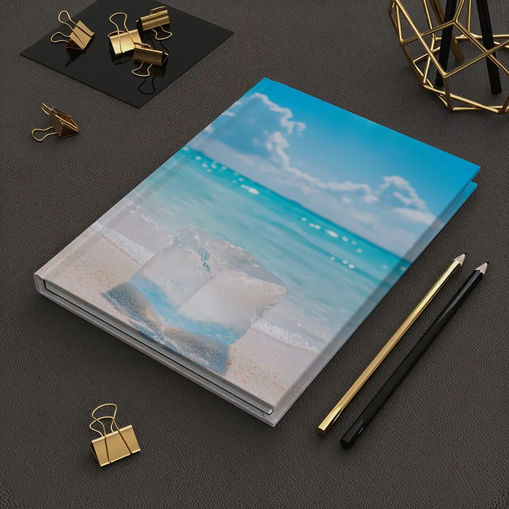 Ice Cube On Sunny Tropical Beach Shore – Notebooks