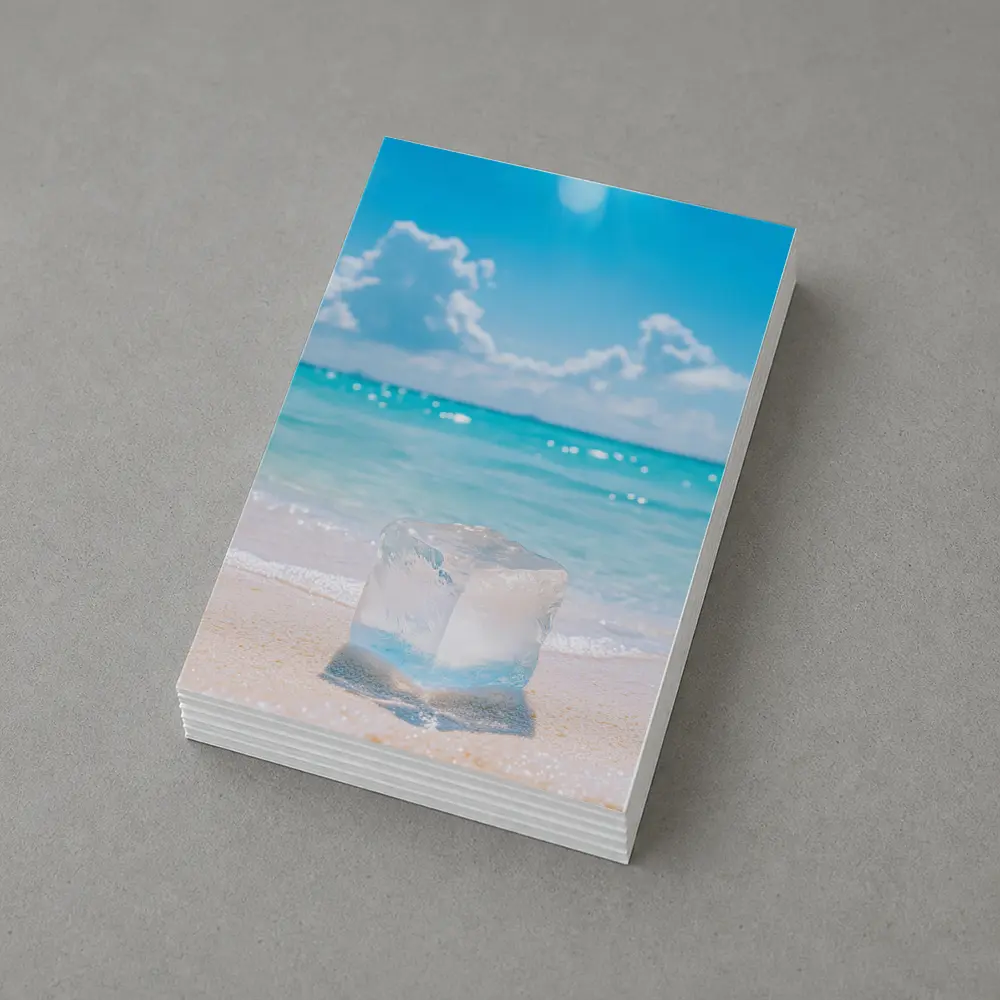 Ice Cube On Sunny Tropical Beach Shore – Postcards