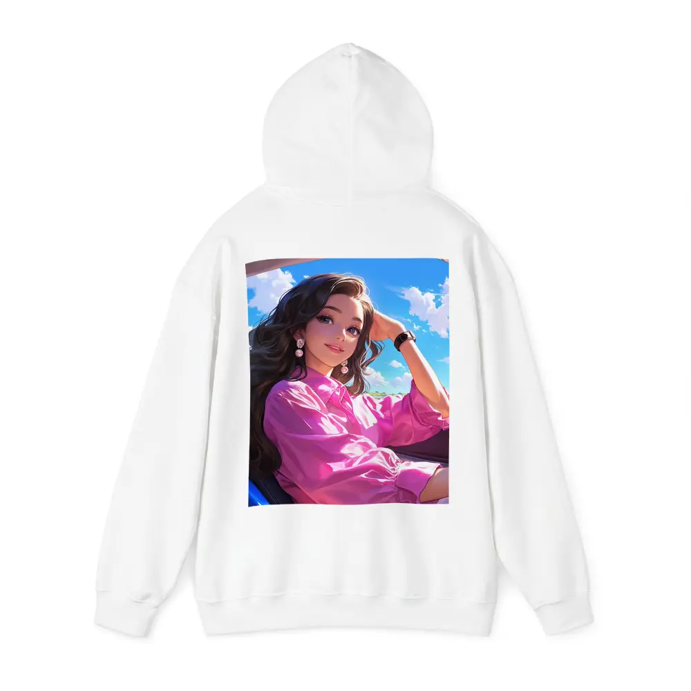 Anime Girl Pink Shirt Blue Sky – Hoodies