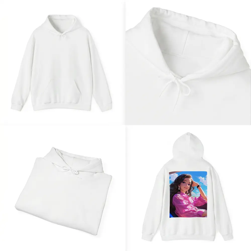 Anime Girl Pink Shirt Blue Sky – Hoodies