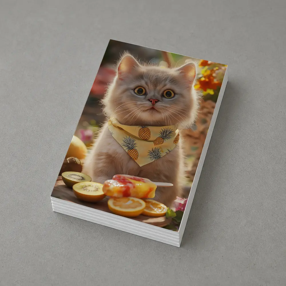British Shorthair Cat With Summer Fruits – Postcards