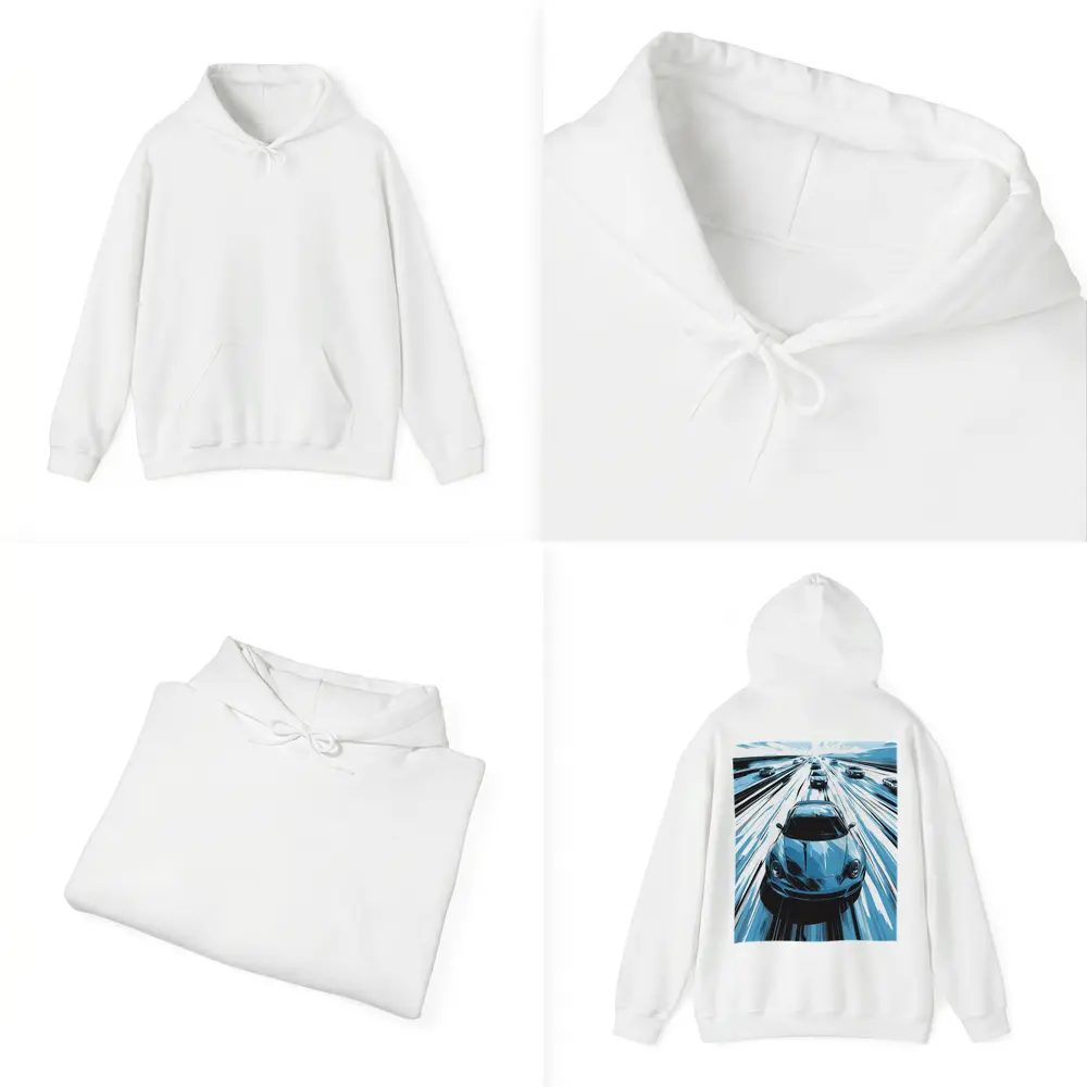 Porsche 911 Speed Highway Comic Art Style – Hoodies
