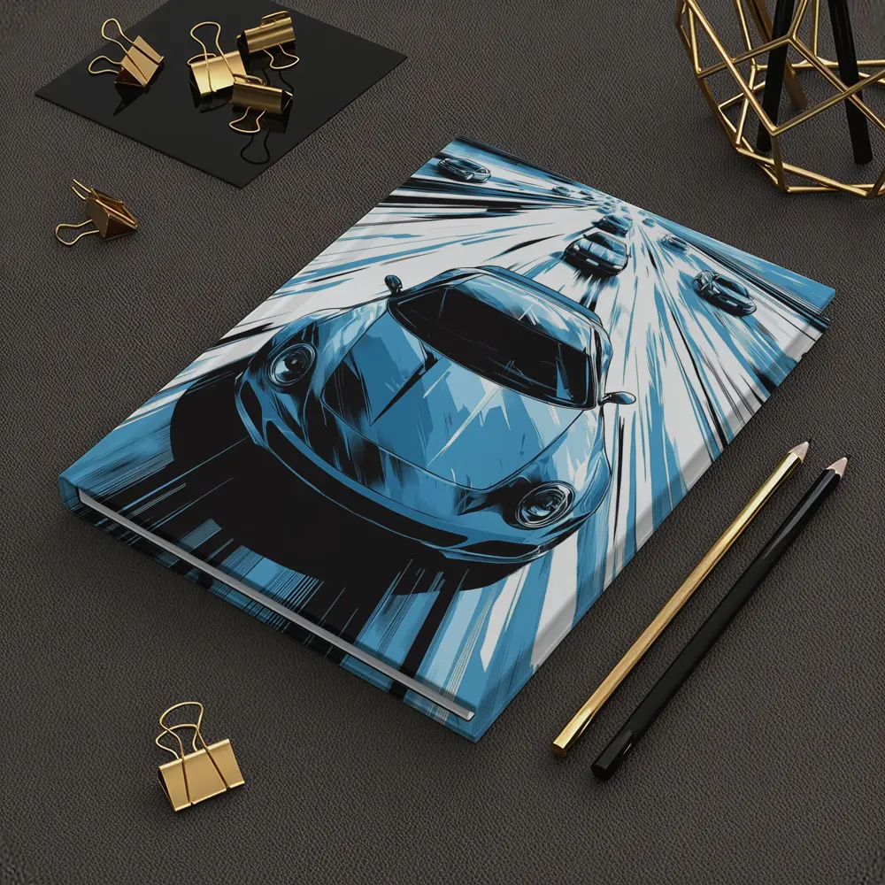 Porsche 911 Speed Highway Comic Art Style – Notebooks