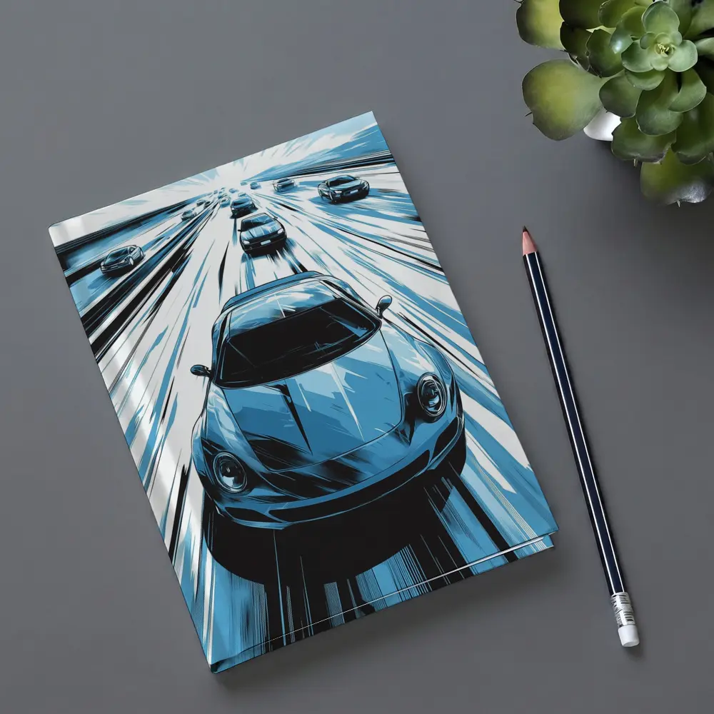 Porsche 911 Speed Highway Comic Art Style – Notebooks