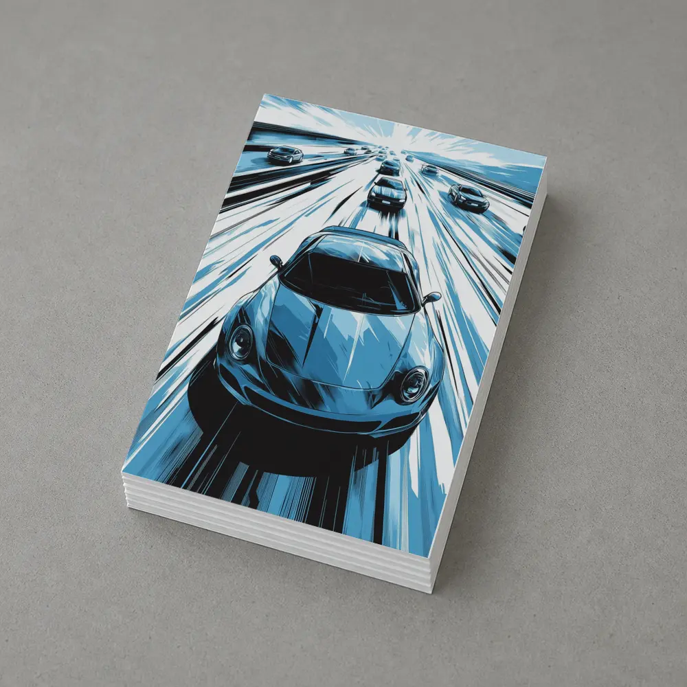 Porsche 911 Speed Highway Comic Art Style – Postcards