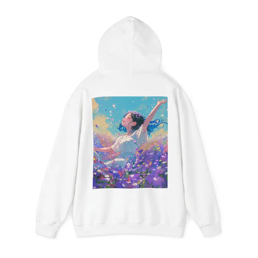 Anime Girl Dancing In Purple Flower Field – Hoodies
