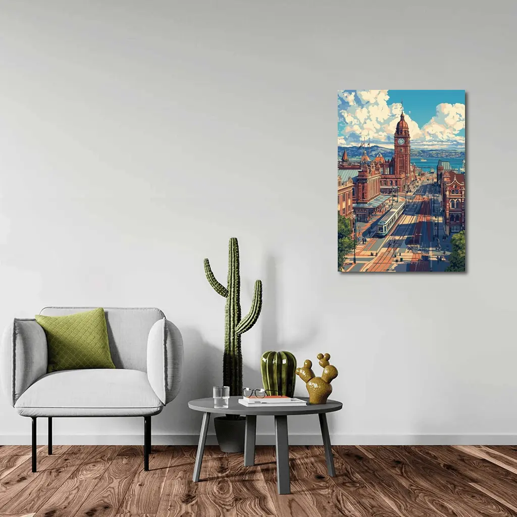 Belfast City Hall Clock Tower Street Scene – Wall Art