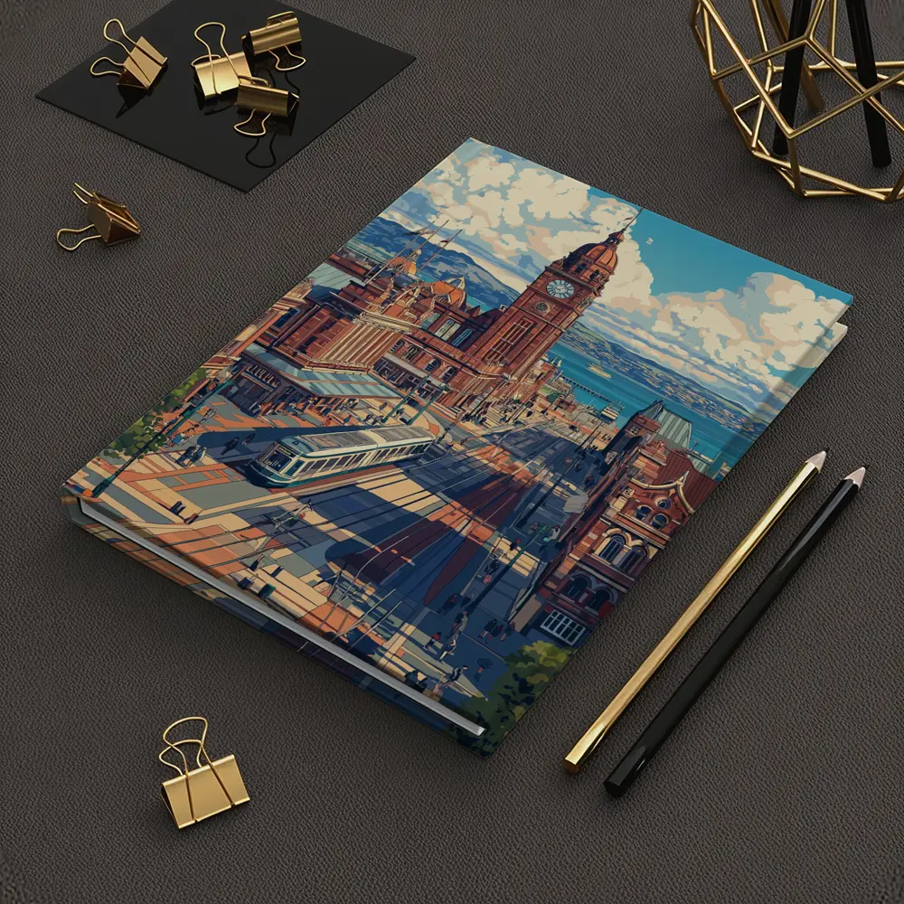 Belfast City Hall Clock Tower Street Scene – Notebooks